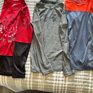 Boys tees. All silky jersey material.Under Armour/ New Balance / Athletic